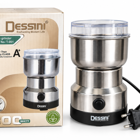مینی آسیاب دسینی مدل T-001 | آسیاب قهوه 300 وات استیل