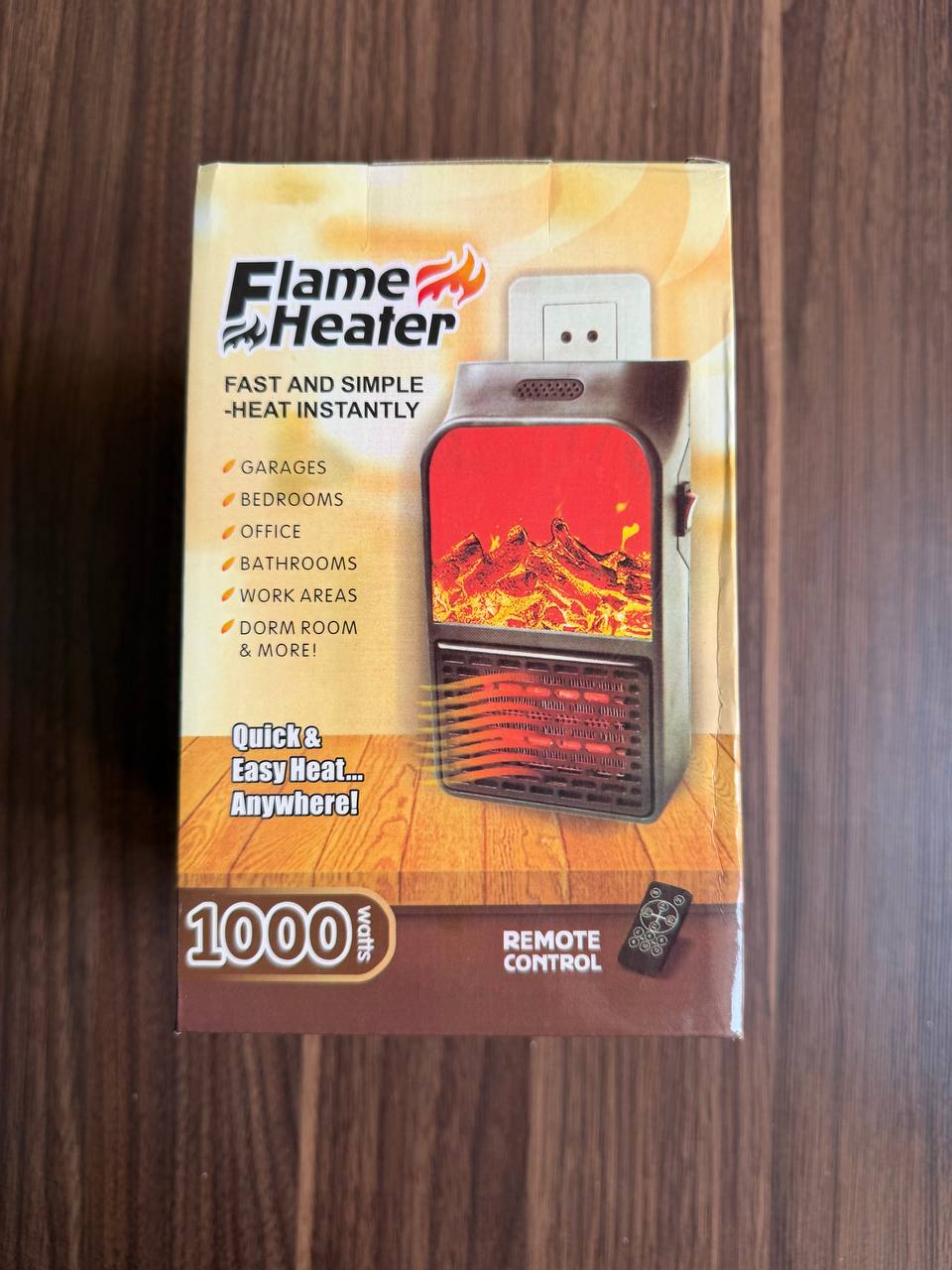 هیتر برقی پریزی Flame Heater 1000 وات طرح شومینه با ریموت کنترل - Image 13